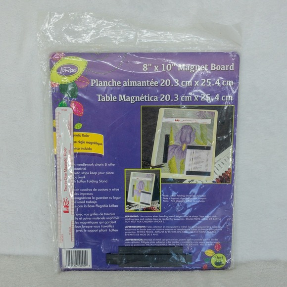 LoRan Other - LoRan Magnet Board Unisex 8x10 White Needlework Chart Holder with Ruler